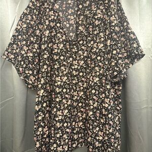 Floral flare sleeve blouse from SHEIN